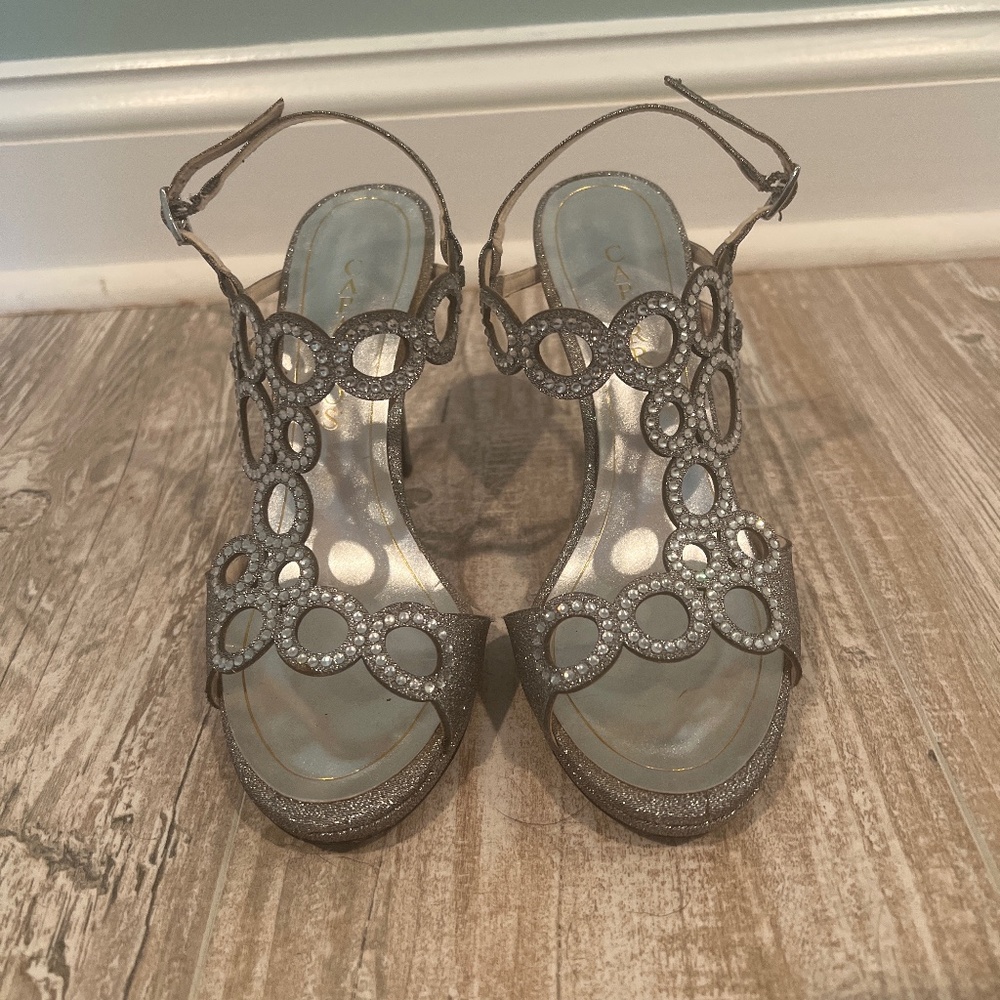 Silver Rhinestone high heels